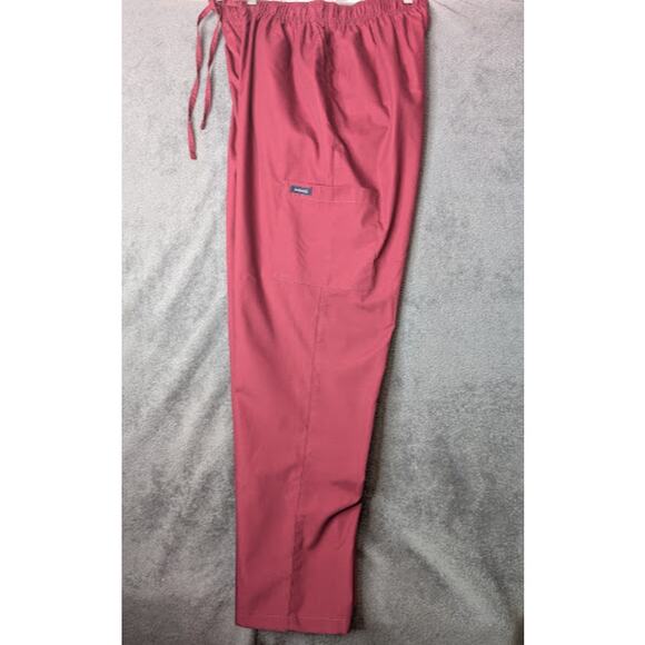 DAGACCI unisex cargo scrub pants XL Burgundy drawstring NWOT - Picture 1 of 8